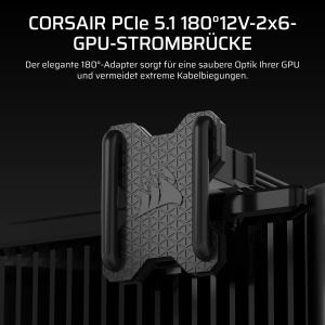 Adaptor GPU Corsair PCIe 5.x 12V-2x6, 180, Negru, Design Optimizat - Img 2