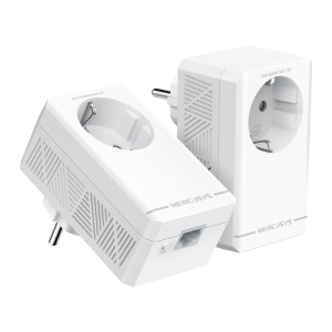 Adaptor Powerline Mercusys MP500P, 1000 Mbits, Plug Play, cu priza integrata