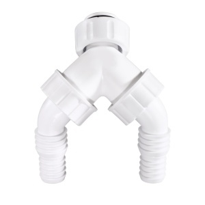 Adaptor Sifon Xavax Dualer, Alb, Poliipropilen, Cu Valva Anti-Reflux