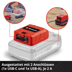 Adaptor USB Einhell TC-CP 18 Li USB AC-Solo 18V incarcare simultana LED indicator - Img 5