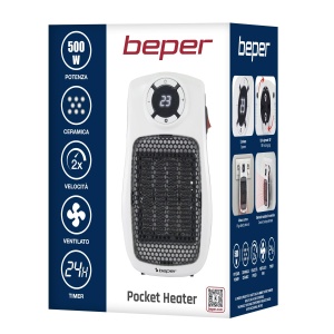 Aeroterma ceramica Beper P203TER350, 500W1000W, LED, Timer 24h, Termostat - Img 7