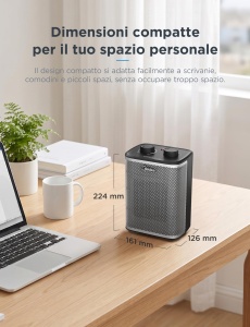 Aeroterma Midea PTC, 2000 W, portabila, cu termostat ajustabil - Img 2