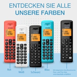 ALCATEL E260 S. Voice Duo - Telefon DECT fara fir cu robot telefonic - Afisaj mare iluminat din spate - Functie hands-free - Blocarea apelurilor nedorite - 2 telefoane - Negru - Img 5