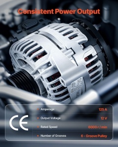 Alternator auto VEVOR 11185 Chevrolet Impala LSLT 35L LTZ 39L Monte Carlo V6 - Img 3