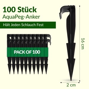 Ancore pentru furtun Gardenix, 100 bucati, din plastic rezistent, lungime 16 cm - Img 2