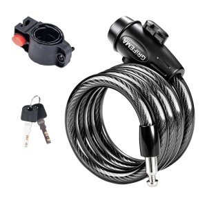 Antifurt Bicicleta GRIFEMA cu 2 Chei, 120cm12mm, Negru, Siguranta Ridicata