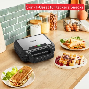 Aparat 3-in-1 Tefal Ultracompact SW383D10, 700W, Antiaderent, Negru - Img 3