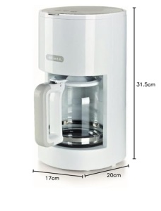Aparat de cafea cu filtru Ariete Breakfast 1395, aparat de cafea americano, pana la 12 cani, indicator de nivel al apei, placa incalzita, filtru lavabil si suport de filtru, protectie impotriva picaturii, alb - Img 7
