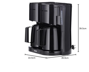 Aparat de cafea cu filtru SEVERIN Duo cu ulcior termic, aparat de cafea pentru pana la 16 cani, aparat cu filtru atractiv cu 2 ulcioare de vid, negru, KA 9315 - Img 9