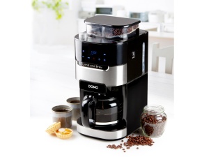 Aparat de cafea DOMO DO721K Grind and Brew - Functie boaba la ceasca - Afisaj LCD - Pentru cafea macinata sau boabe intregi - 15 L - Img 2