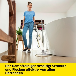 Aparat de curatat cu abur Karcher SC 2 Upright, timp de incalzire: 30 s, capacitate suprafata: aprox. 50 m2, rezervor: 0,4 l, putere de incalzire: 1600 W, cu duza de podea EasyFix, carpa de podea din microfibra si cartus de detartrare - Img 2