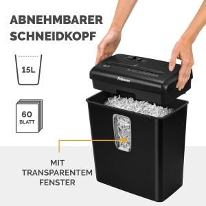 Aparat de distrus documente Fellowes FS-6C, 6 foi, negru, 15L - Img 5