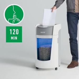 Aparat de distrus documente Leitz IQ OptiMax P5, 35L, alb, 120 min, 12-10 foi - Img 4