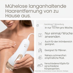 Aparat de epilare IPL Braun Silkexpert Pro 5 PL5387, albauriu, 2 capete de precizie - Img 5