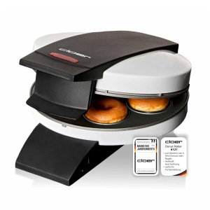 Aparat de facut mini-donuts Cloer 6121, 6 mini-donuts, 520W, alb