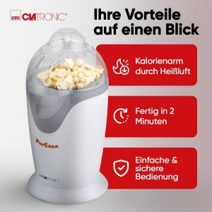 Aparat de facut popcorn Clatronic PM 3635, 1200 W, preparare fara ulei, 2 minute - Img 4