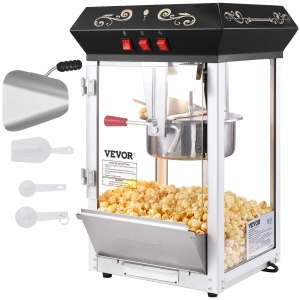Aparat de facut popcorn VEVOR NP08001SE, 850W, capacitate 48 portii, stil cinema, negru