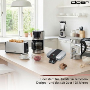 Aparat de facut vafe cu scortisoara Cloer 1431, 930 W, inox, antiaderent - Img 7