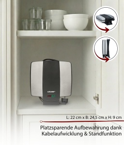 Aparat de facut waffles Cloer 1445, 930 W, 2 Waffeln, inox - Img 5