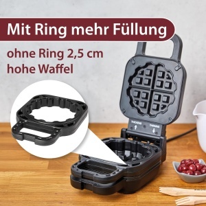 Aparat de facut waffles Cloer 6150, 800W, negru, inaltime ajustabila - Img 3