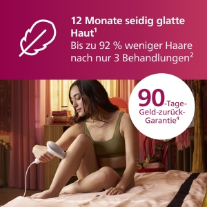 Aparat de indepartare a parului Philips Lumea IPL seria 7000 - Dispozitiv de indepartare a parului cu aparat de tuns compact satinat, 2 accesorii pentru corp si fata (model BRI921/00) - Img 2