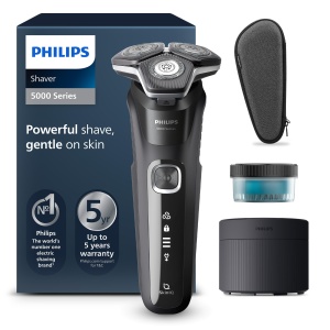 Aparat de ras electric Philips Seria 5000 S589850 SkinIQ lame SteelPrecision utilizare umeda si uscata
