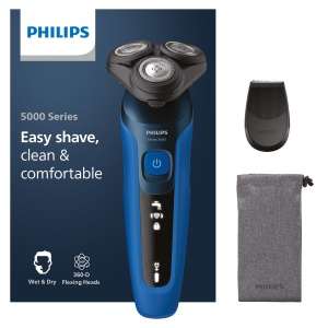 Aparat de ras electric Philips Series 5000 S5466/18, barbierit puternic si delicat, sistem de barbierit SteelPrecision, capete de barbierit flexibile la 360deg, timp de functionare de 60 min.