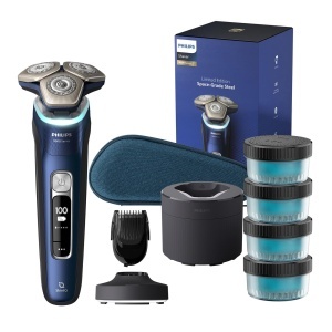 Aparat de ras electric Philips Series 9000 S998074 Albastru SkinIQ Lift Cut Trimmer integrat
