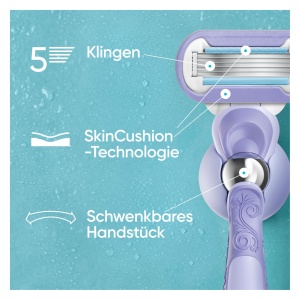 Aparat de ras Gillette Venus Extra Smooth Swirl 9 rezerve maner flexibil si suport pentru dus - Img 3