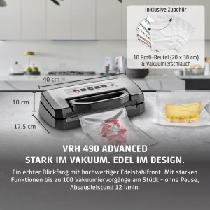Aparat de vidat CASO VRH 490 Advanced 100 cicluri continuu camera detasabila - Img 3