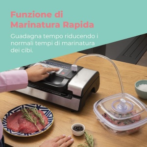 Aparat de vidat Laica VT3120, inox, functie marinare rapida, 2 role - Img 5