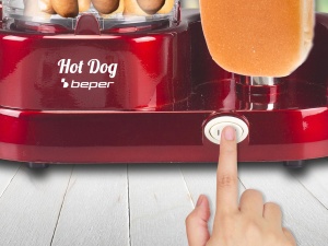 Aparat hot dog Beper P101CUD501, 350W, ABS, rosu - Img 4