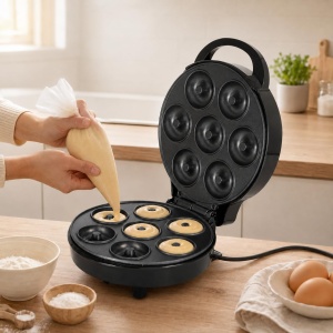 Aparat pentru preparat mini-donuts CAMRY, 7 bucati, 1000W, negru - Img 8