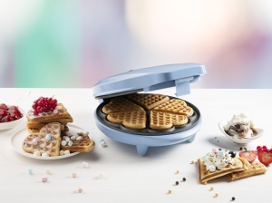 Aparat pentru vafe in forma de inima Bestron ASW217B, 700W, albastru, cu suprafata antiaderenta - Img 5
