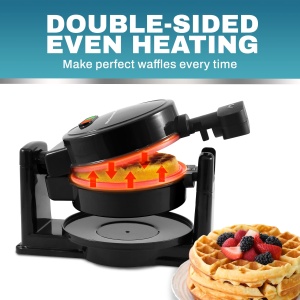 Aparat pentru Wafe Elite Gourmet EWM460 Rotativ Antiaderent Negru - Img 3