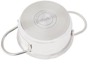 Aperitive Fissler / Mini cratita (O 12cm, 0.5 L) Oala din otel inoxidabil, oala de gustare, cu capac de sticla, potrivita pentru inductie - Img 4