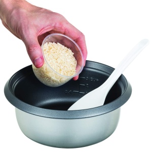 Aragaz de orez Russell Hobbs mic [mediu] 0,8 l incl. insertie pentru abur (functie de mentinere la cald, oala de gatit cu acoperire antiaderenta, lingura de orez si ceasca de masurare, aragaz lent pentru legume si peste etc.) 27030-56 - Img 7