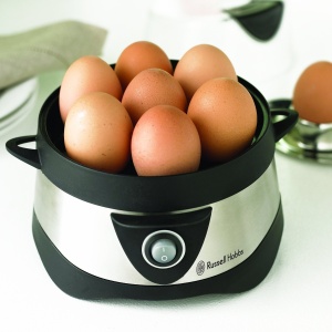 Aragaz de oua Russell Hobbs [castigator al testului, 1-7 oua fierte sau 3 oua aburite la punct] Otel inoxidabil (inclusiv insertie pentru abur, oprire automata, ton de semnal, fara BPA, ceasca de masurare) 14048-56 - Img 2