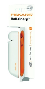 Ascutitor de cutite Fiskars Roll-Sharp, pentru cutite din otel, design finlandez, alborange - Img 6