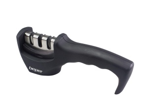 Ascutitor manual de cutite BEPER C107UTT001, ABS, Ascutitor 3 straturi, disc diamantat, tungsten, ceramica, maner ergonomic, baza antiderapanta, negru - Img 4