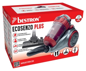 Aspirator de podea fara sac Bestron, raza de functionare: 7,5 m, capacitate: 1,5 litri, 700 wati, argintiu/rosu - Img 6