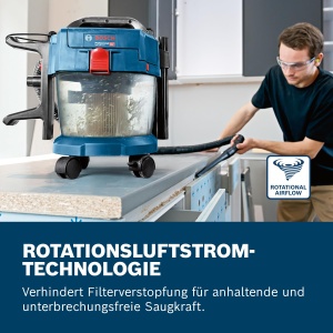 Aspirator industrial Bosch Professional 18V System GAS 18V-10 L (incl. furtun de 1,6 m, 3 tuburi de prelungire, fara baterie/incarcator) - Img 2