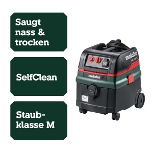 Aspirator Metabo ASR 25 M SC, 1400 W, 25L, Staubklasse M - Img 2