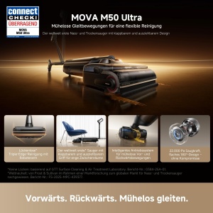 Aspirator multifunctional Mova M50 Ultra 22000Pa curatare umeda si uscata maner pliabil si extensibil - Img 2