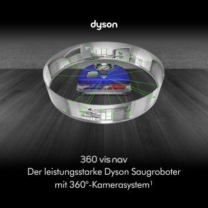 Aspirator robot Dyson 360 Vis NAV, putere de aspirare mare, culoare albastranichel - Img 2