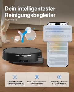 Aspirator Robot ECOVACS DEEBOT T90 PRO Omni, 30000 Pa, Functie de Mopping, Negru - Img 9