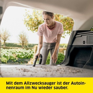 Aspirator umeduscat Karcher WD 3 S V-17420 incl filtru cartus sac de filtrare din lana 1000 W 2 m si depozitare furtun functie de suflare duza pentru  - Img 6