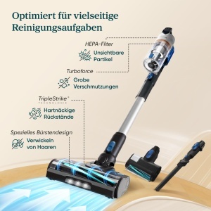 Aspirator vertical Levoit LVAC-300 fara fir autonomie 60 min anti-incalcire ideal pentru par de animale si podele dure - Img 8