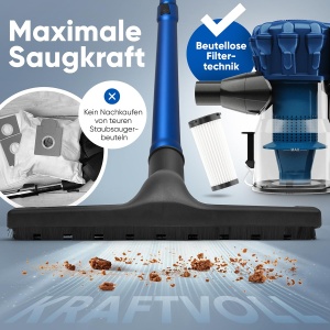 Aspirator vertical si de mana Proficare PC-BS3133 Blue 600W HEPA Telesopcop reglabil - Img 3