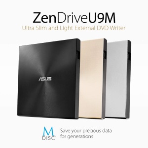 Asus ZenDrive U9M DVD Writer Gold USB-C si USB-A Ultra Slim - Img 3